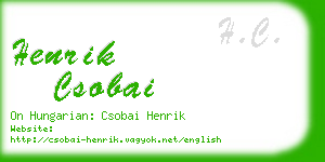 henrik csobai business card